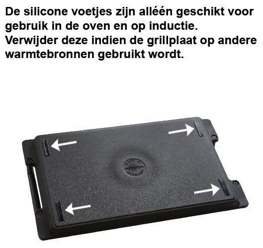 Eurolux Grillplaat geribbeld 43 x 28 x 2,5 cm flexinductie / combizone Bosch en Siemens Compatible