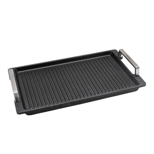 Eurolux Grilplaat met RVS grepen 41 x 24 x 2,5 cm flexinductie / combizone Bosch en Siemens Compatible