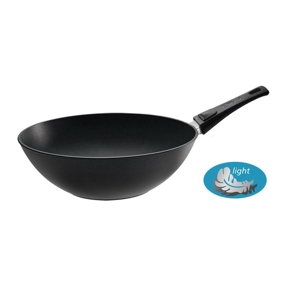 Eurolux Squeezed wok met afneembare steel 30 x 10 cm flexinductie / combizone Bosch en Siemens Compatible