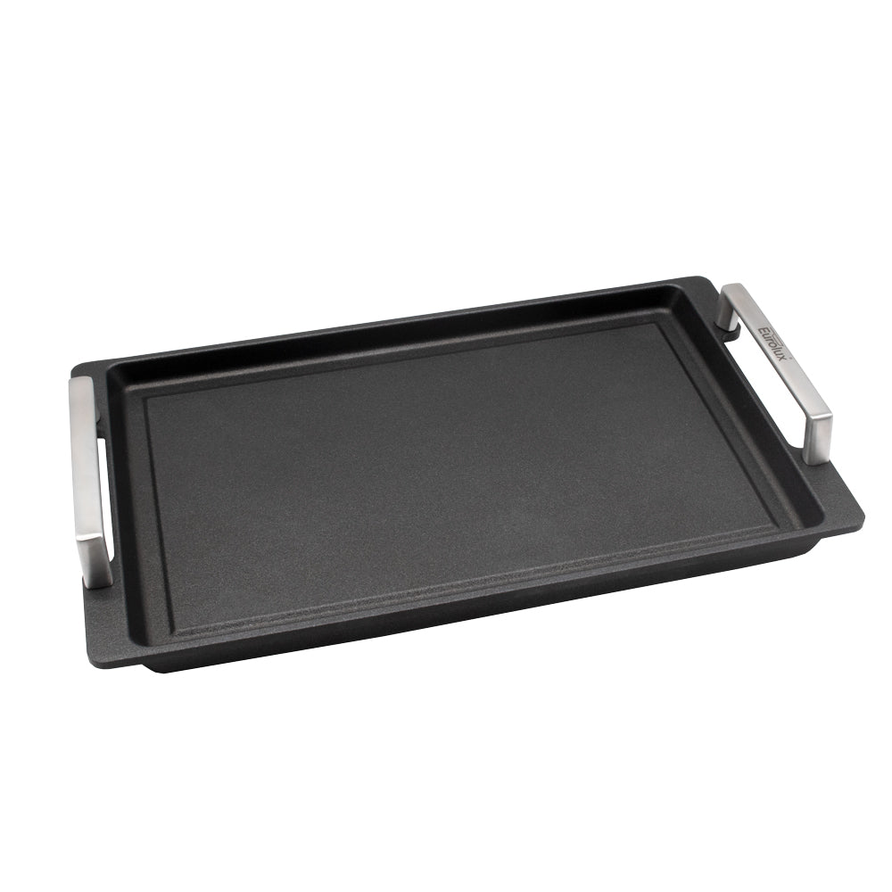 Teppanyaki-plaat met RVS grepen 41x24cm flex-inductie / combizone Bosch, Miele en Siemens Compatible