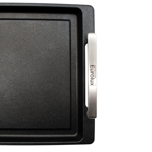 EUROLUX Teppanyaki-plaat met RVS grepen 41x24cm flex-inductie / combizone Bosch, Miele en Siemens Compatible