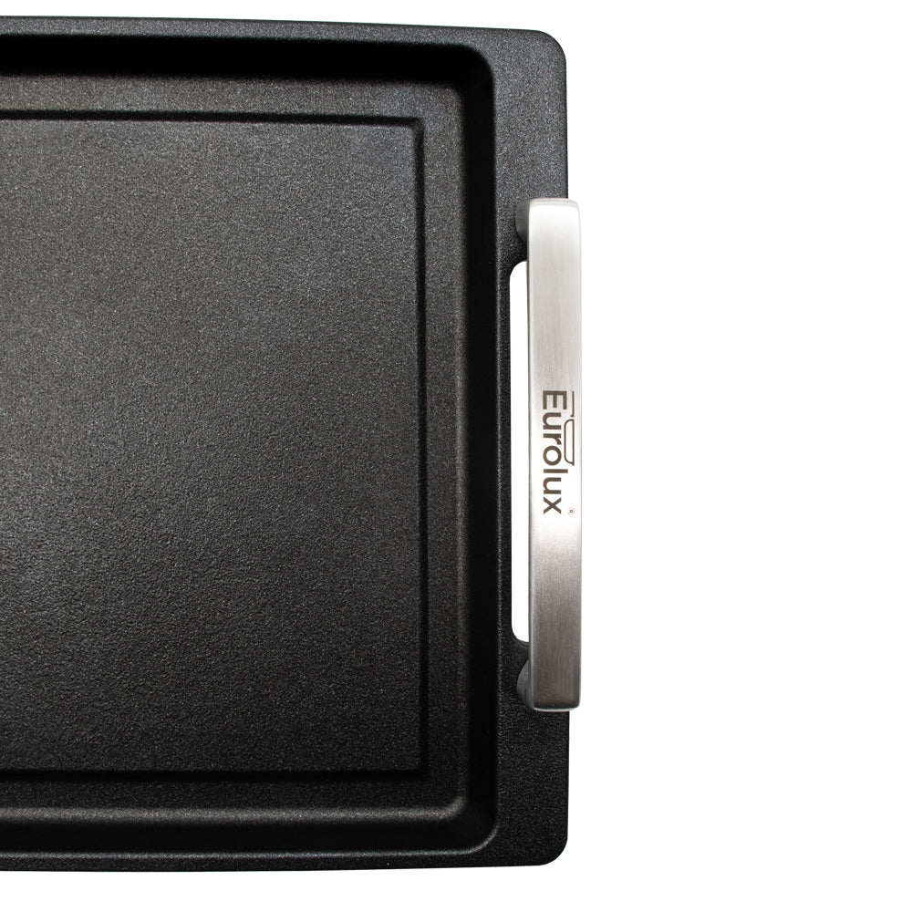 Teppanyaki-plaat met RVS grepen 41x24cm flex-inductie / combizone Bosch, Miele en Siemens Compatible