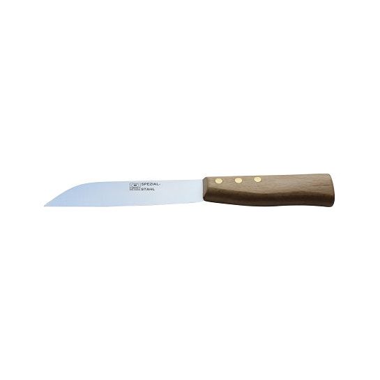 W-SELECTED® Groente- oogst-mes carbonstaal lemmet 16cm roodbeuken houten heft