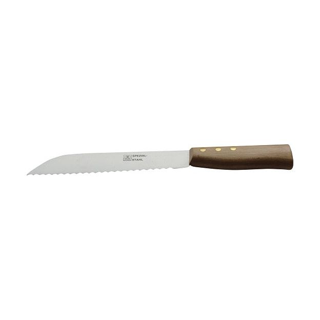 W-SELECTED® uit Solingen Groentemes/Oogstmes/Hollands broodmes 21cm van carbonstaal met 6mm golf