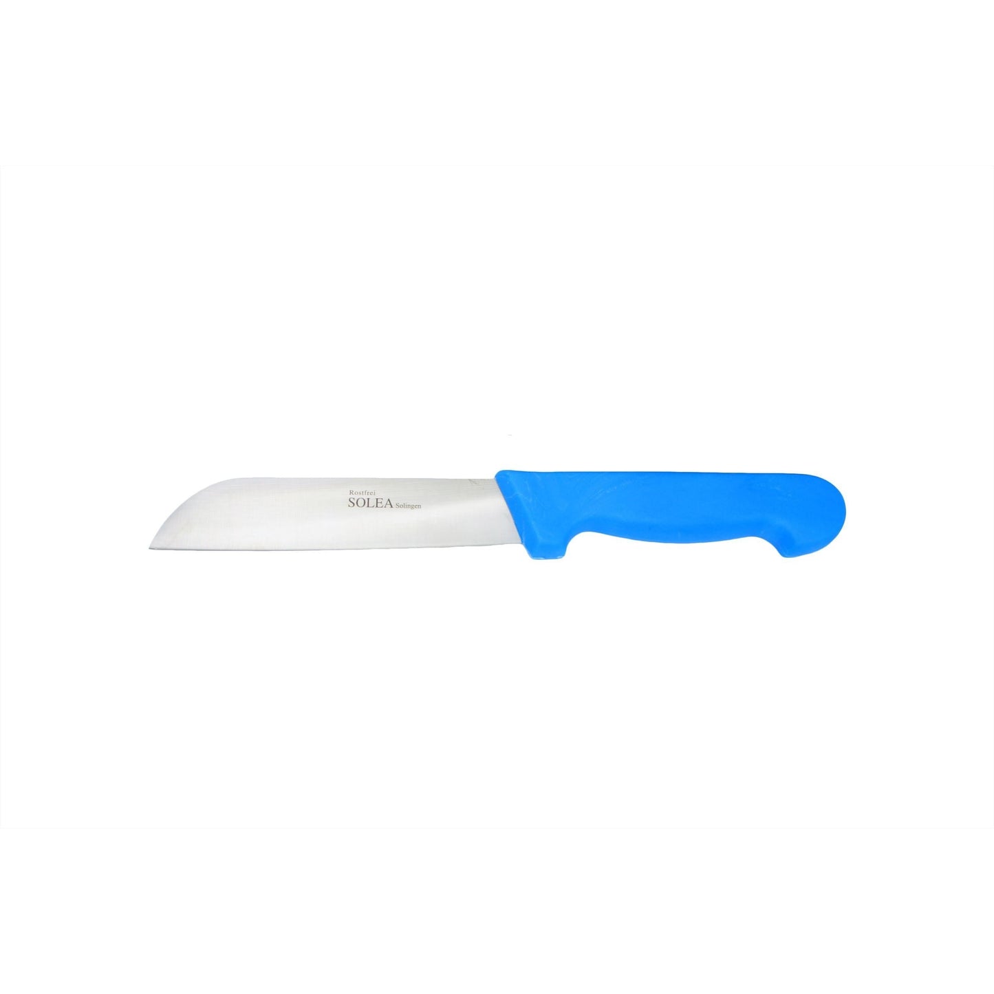 W-SELECTED uit Solingen Groentemes RVS 15 cm met blauw kunststof heft/grip