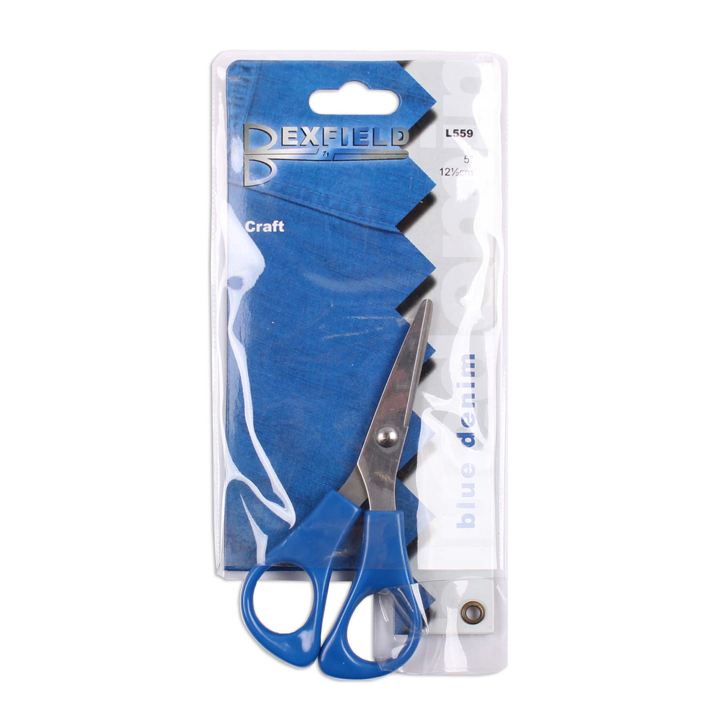 BEXFIELD Handwerk- hobbyschaar bleu denim RVS 12,5cm blauw kunststof greep