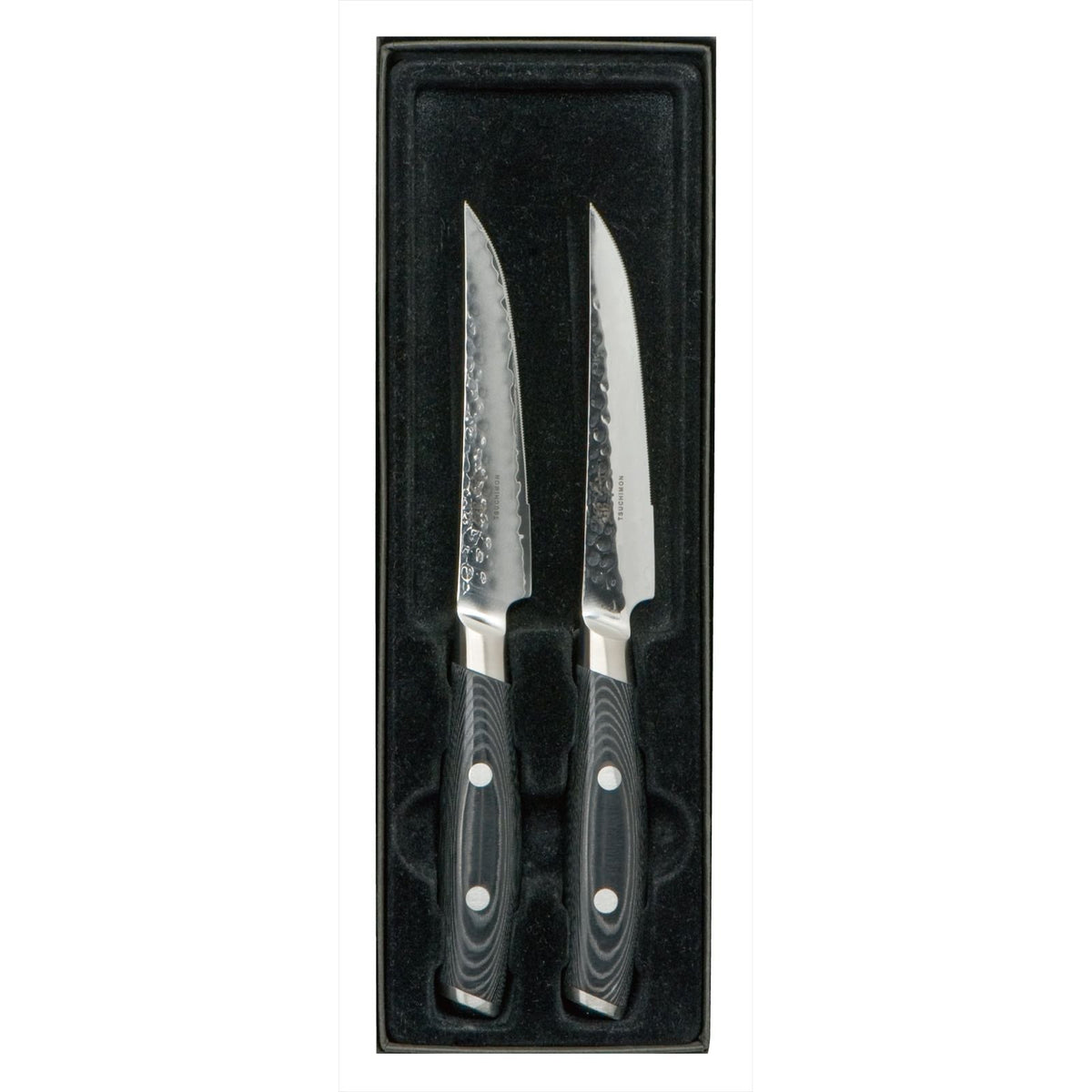 Steakmessen TSUCHIMON 36742 damaststaal lemmet micarta heft set 2-delig
