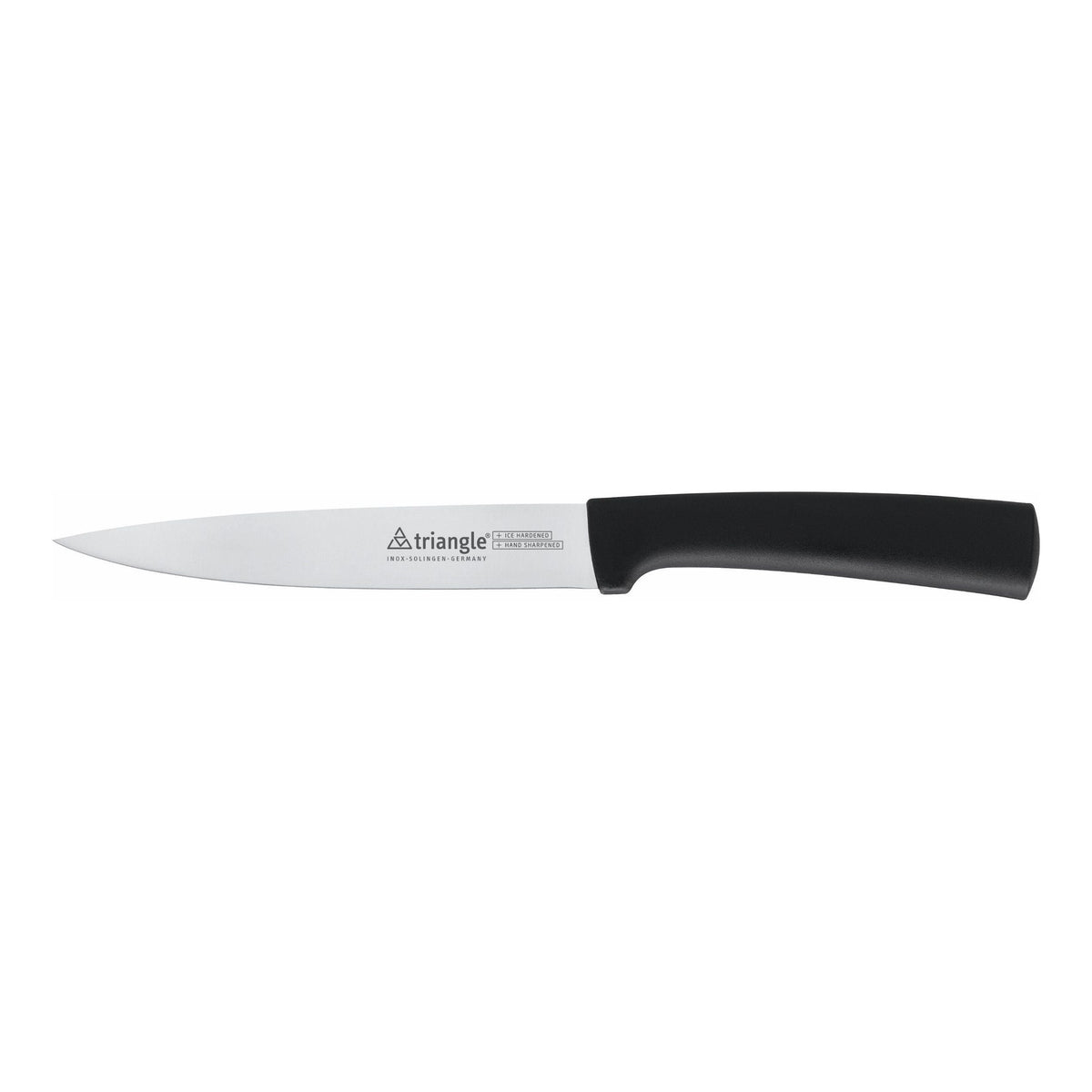 Keukenmes met glad RVS lemmet van 16cm met zwart kunststof PP heft