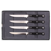 Steakmessen set 4-dlg 10cm RVS zwart POM heft