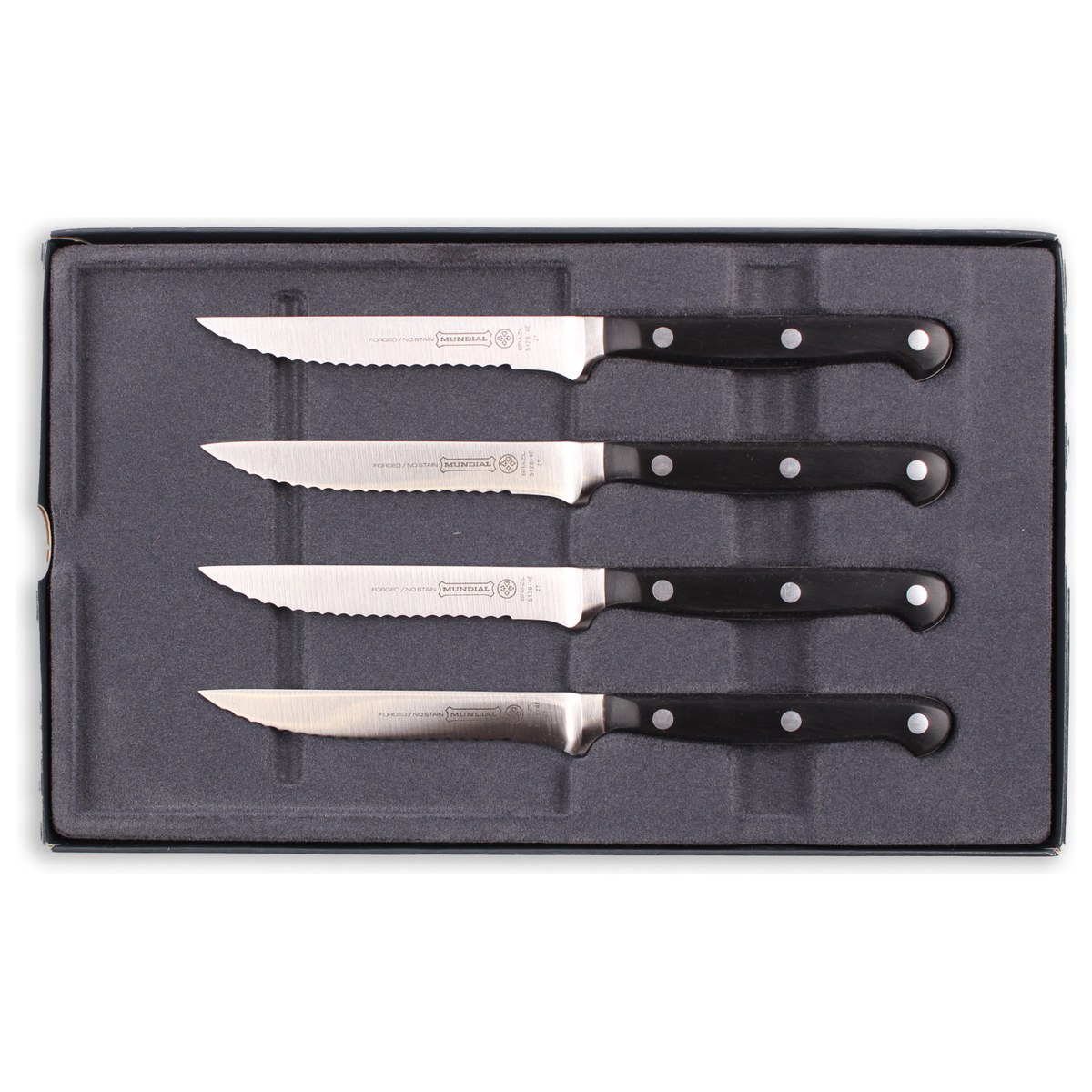 Steakmessen set 4-dlg 10cm RVS zwart POM heft