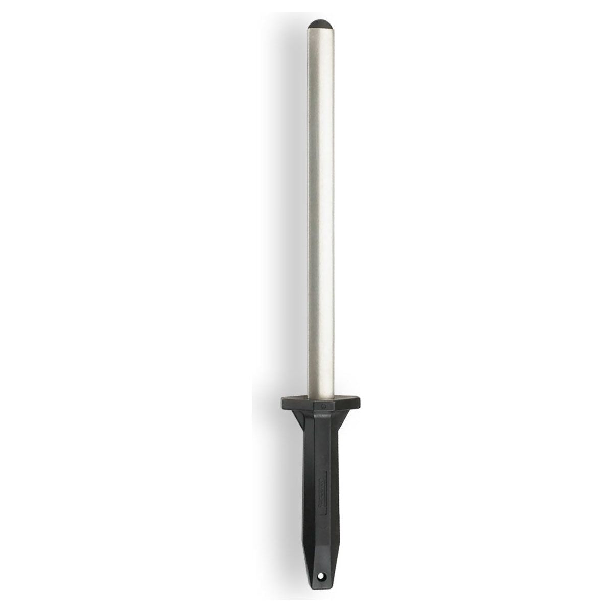 Aanzetstaal RVS met Diamanten coating - Ovaal - 26cm - Zwart kunststof handvat