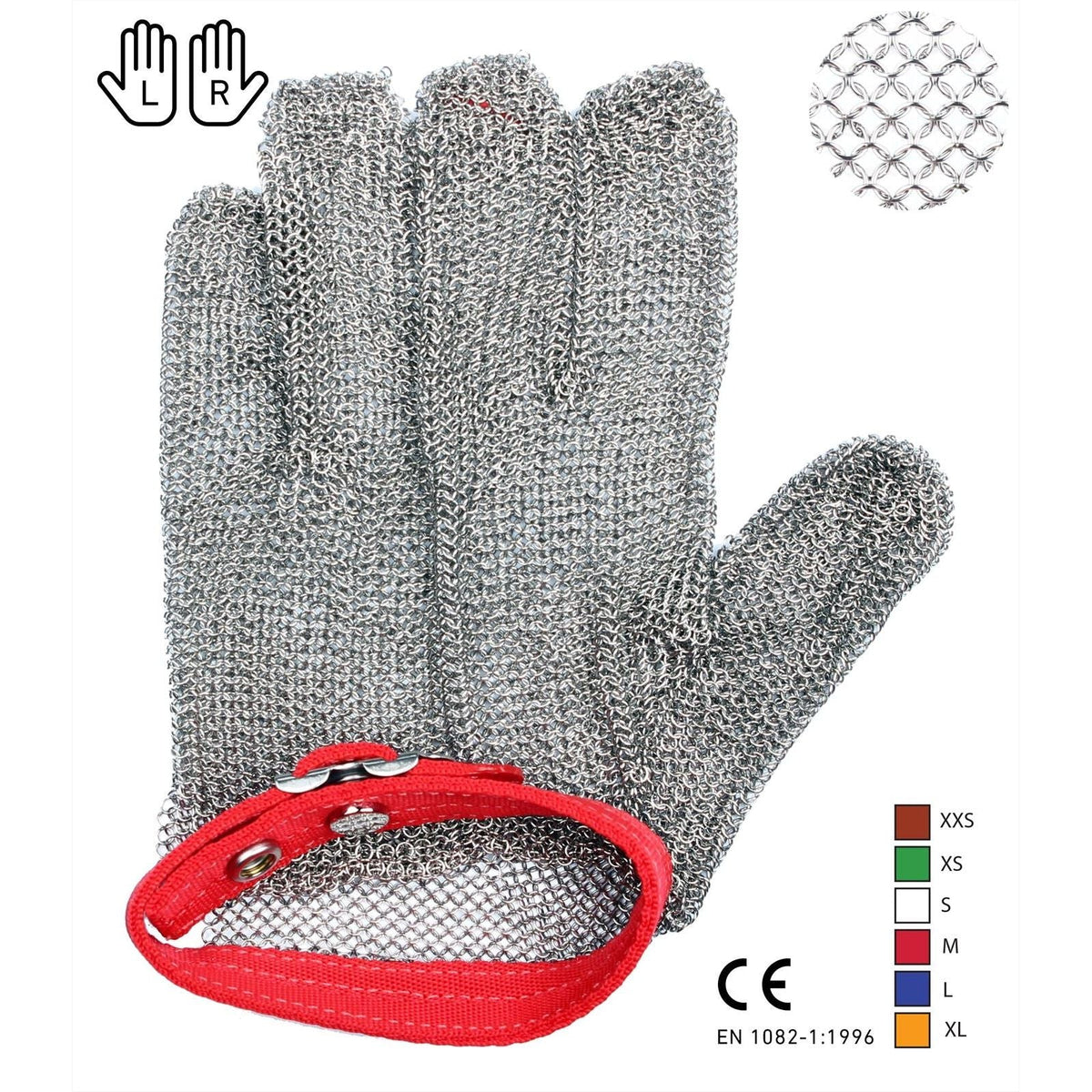 Oesterhandschoen RVS maat M 21,5cm CE gecertificeerd