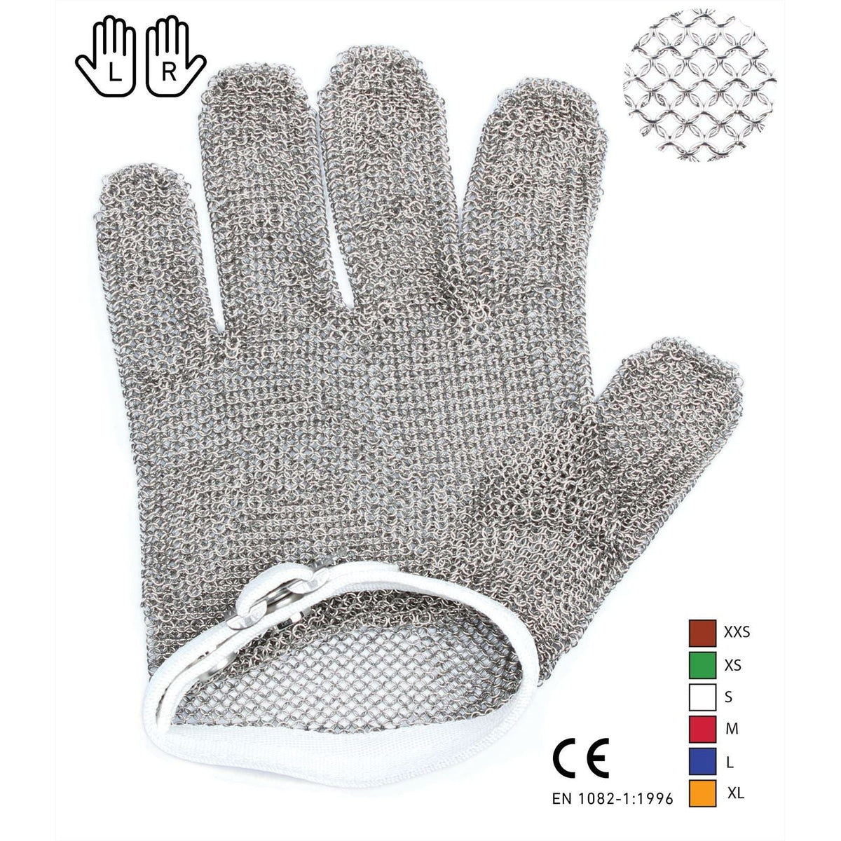 Oesterhandschoen RVS maat S 19,5cm CE gecertificeerd