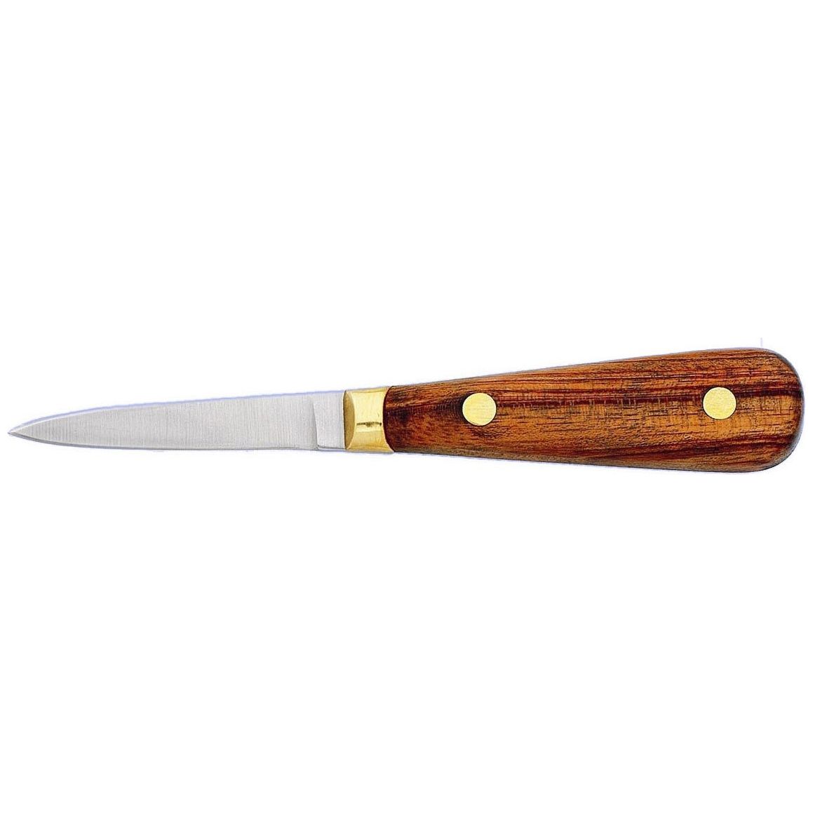 Oestermes traditioneel koperen details palissanderhout greep 7cm lemmet