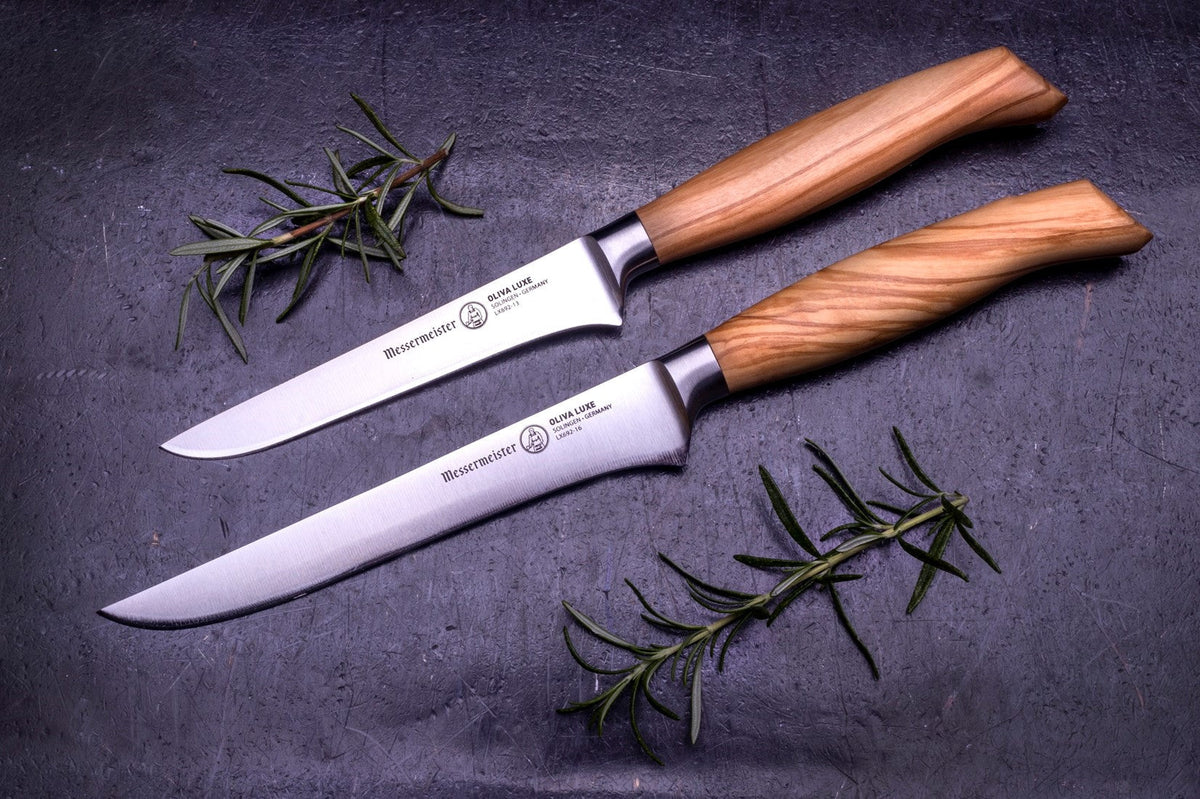 MESSERMEISTER serie OLIVA LUXE 16cm fileer- uitbeen mes met olijfhout heft