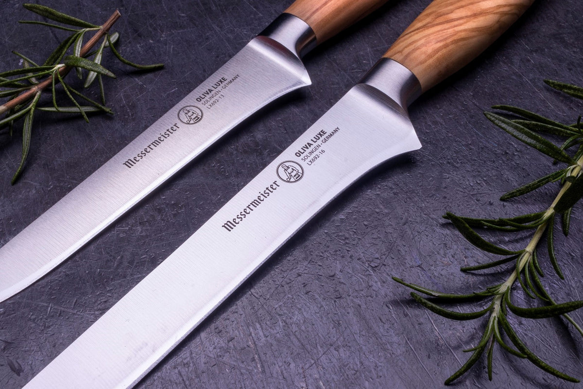MESSERMEISTER serie OLIVA LUXE 16cm fileer- uitbeen mes met olijfhout heft