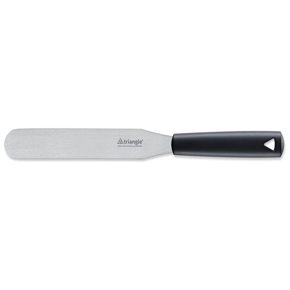 TRIANGLE RVS Palet- spatel met lemmet 20cm en ophangoog zwart kunststof PP heft