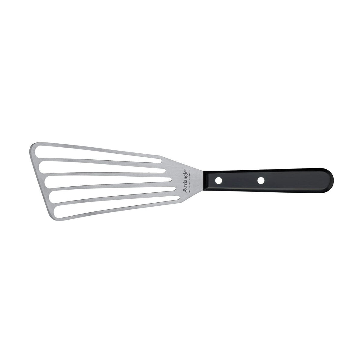 TRIANGLE Palet spatel met gleuven RVS lemmet 16cm zwart ABS kunststof heft
