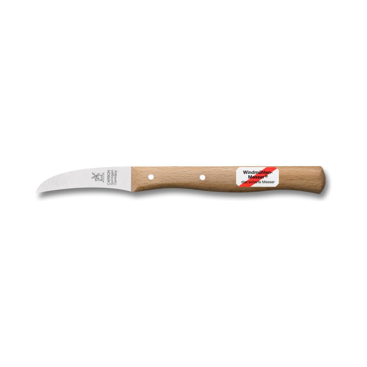 ROBERT HERDER Vogelsnavel Aardappel-schilmes Gebogen 5,5cm Carbonstalen lemmet met Roodbeukhouten heft