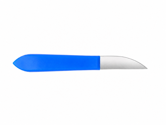 Haringkaakmesje rv 4cm blauw kunststof heft