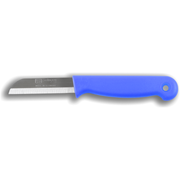 W-SELECTED uit Solingen roestvrijstalen schilmesje blauw heft met gat en 6cm lemmet