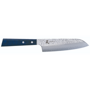 YAXELL BLUE BREEZE SANTOKU KNIFE MOVAX stalen lemmet 16,5cm blauw pakkawood heft