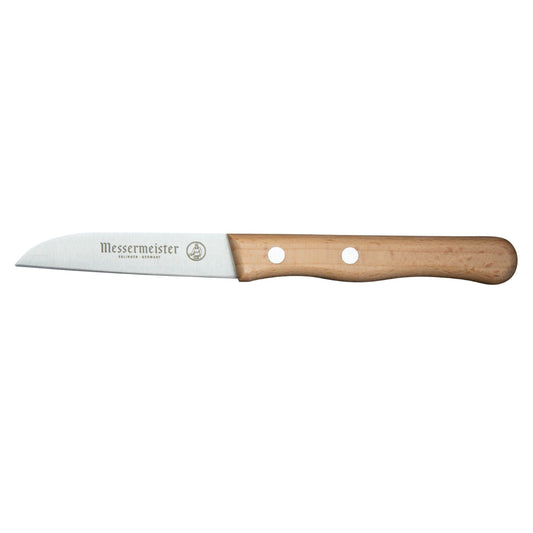 MESSERMEISTER serie FUTURE 8cm schilmes RVS recht lemmet met roodbeuken heft