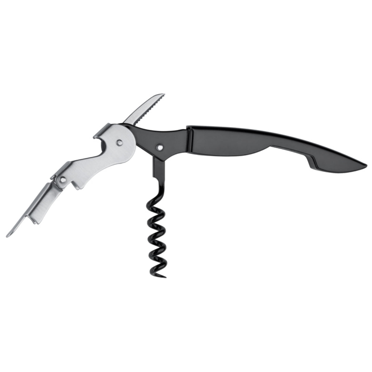 Kelnersmes professioneel hevel model RVS zwart handvat 12,5cm