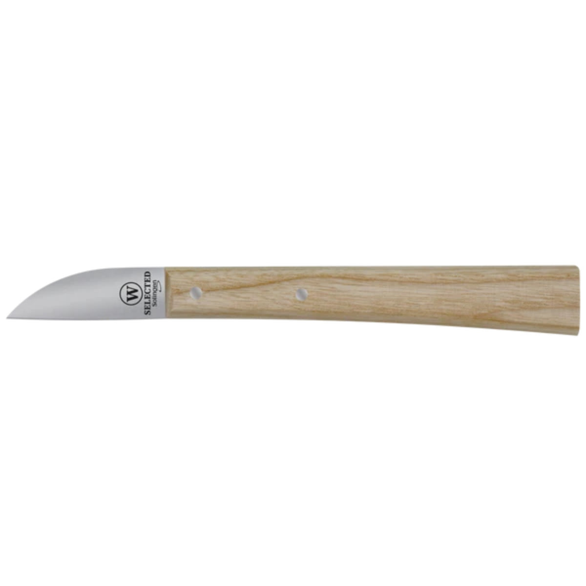 W-SELECTED® Haringkaakmesje carbonstaal 4cm lemmet 360 FSC rond beukenhout heft