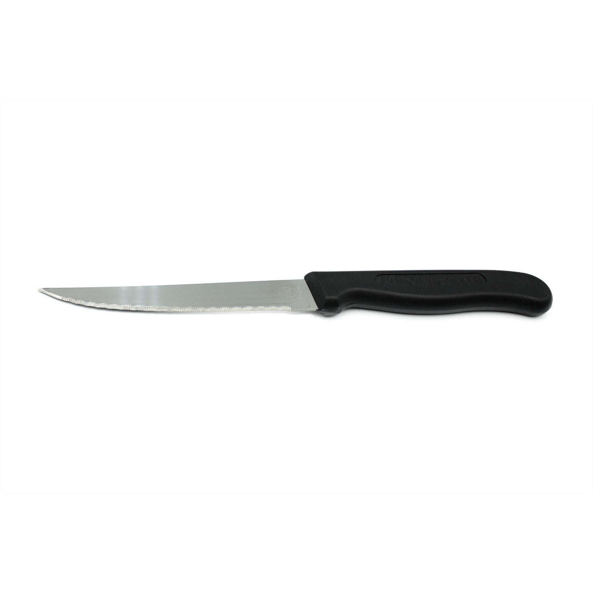 Steakmes RVS getand lemmet 11,5cm zwart kunststof PP heft