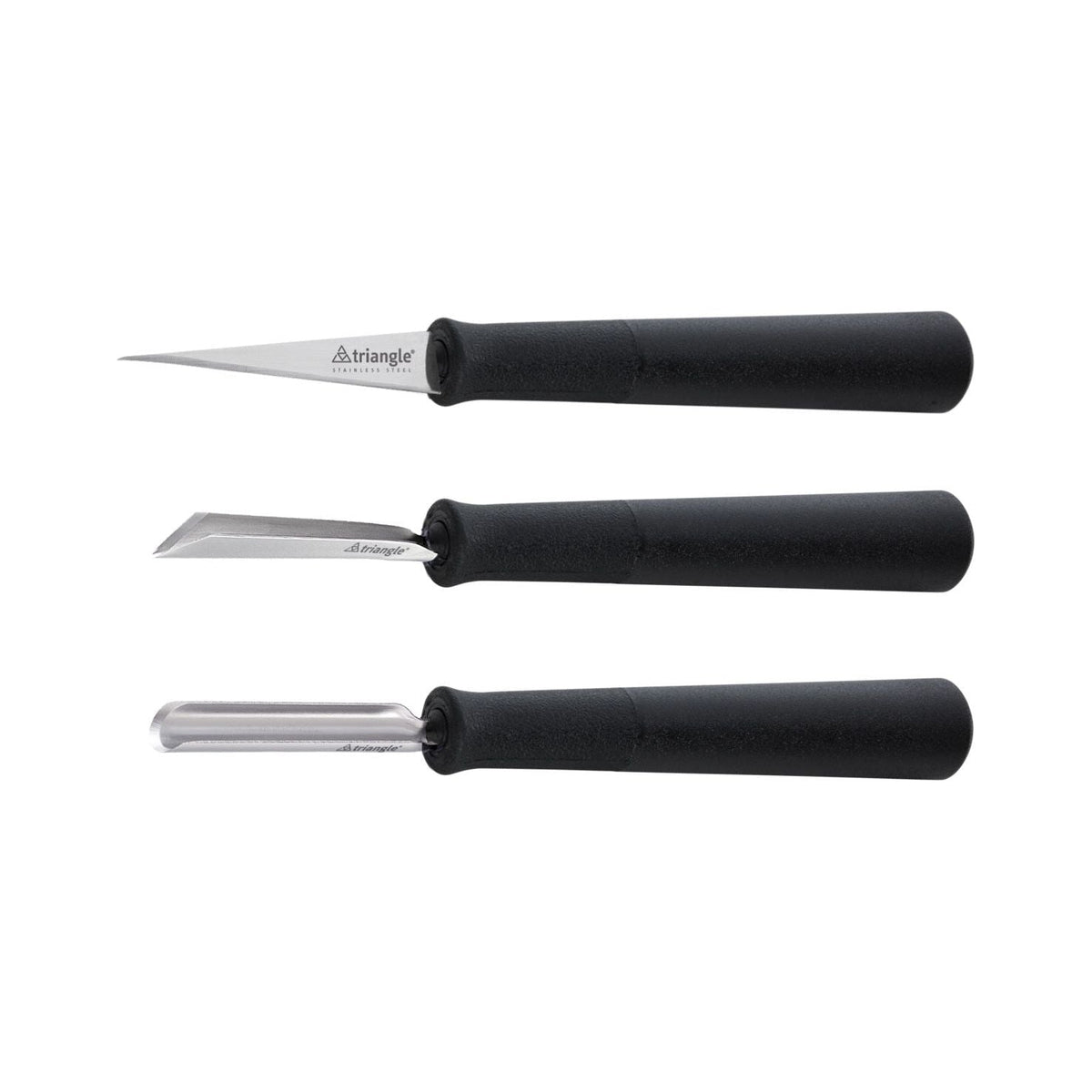 Pompoen - groente - fruit kerf-decoratie messenset RVS 3-delig