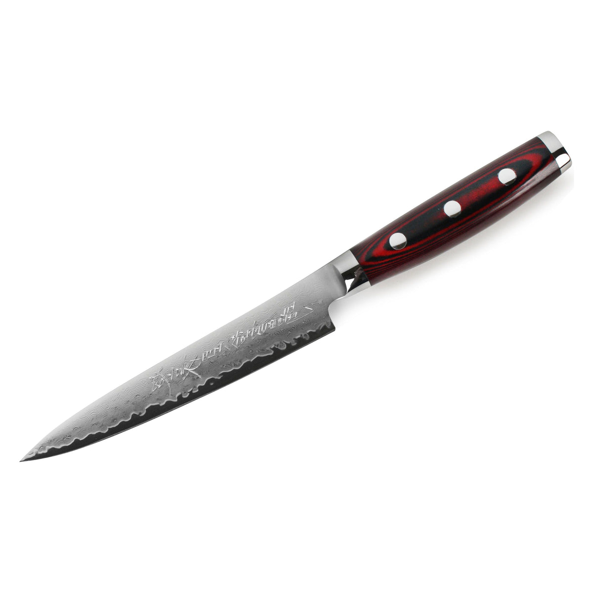 YAXELL Vleesmes Super Gou damaststalen 161 laags lemmet 15cm met canvas-micarta heft