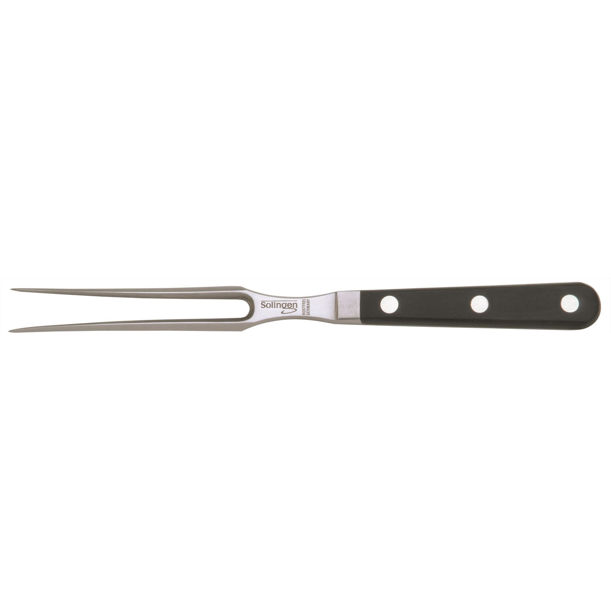 BURGVOGEL Comfort Line Professionele RVS vleesvork lengte 15cm met zwart POM heft