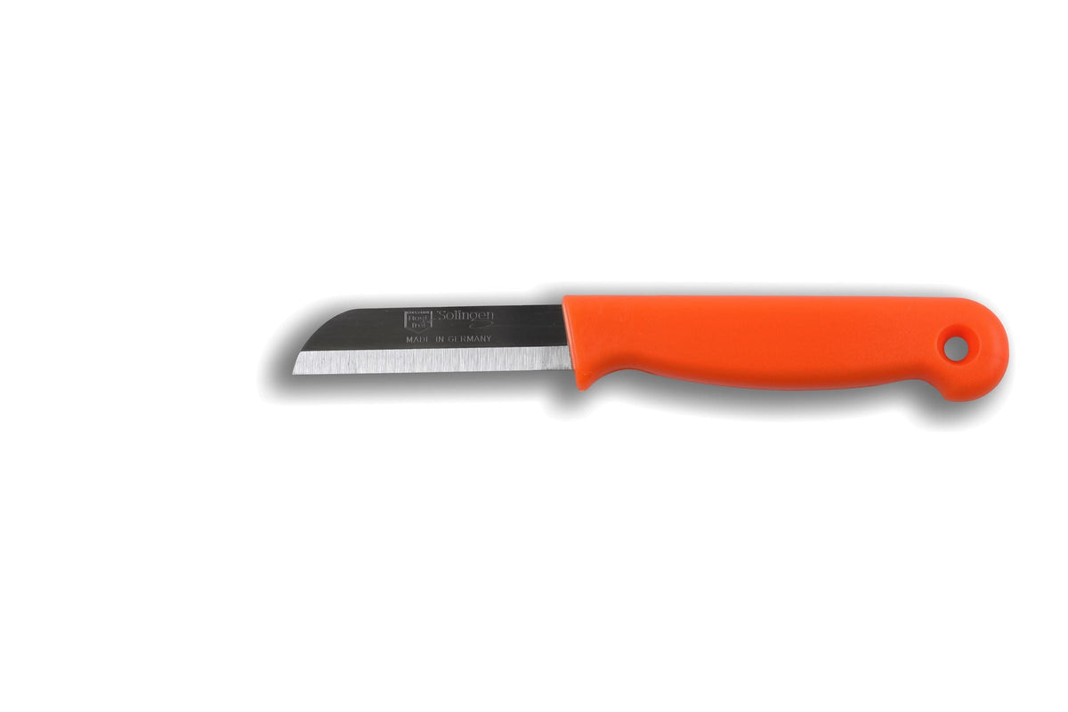 Schilmesje oranje heft met gat RVS lemmet 6cm 12 stuks op kaart