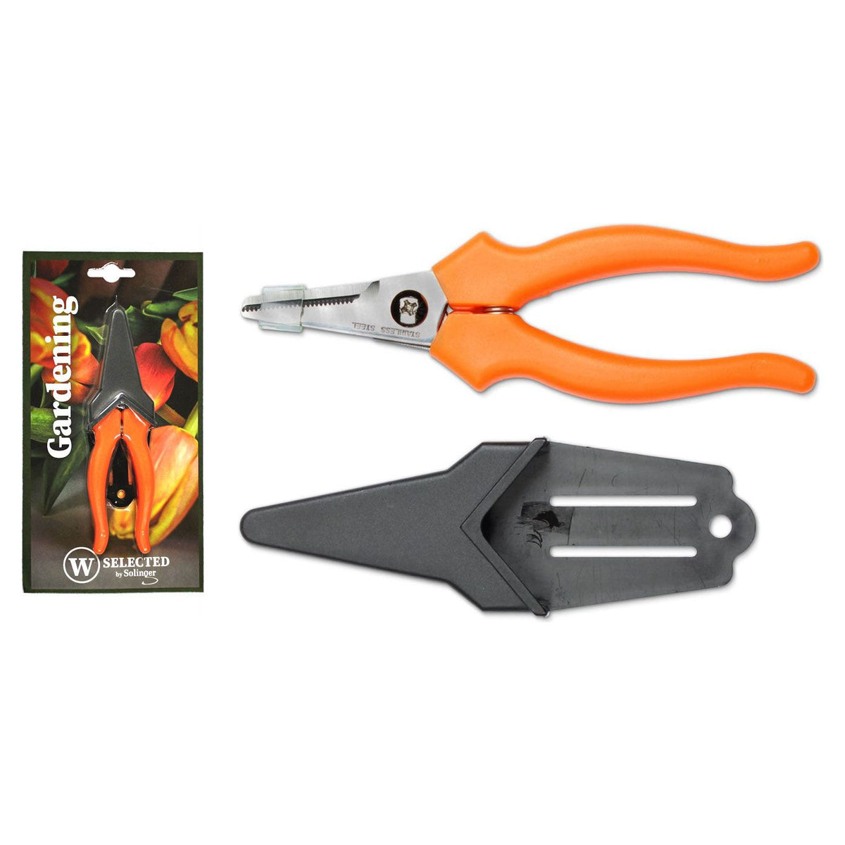 Allesknipper met afdekkapje 15 cm oranje kunststof handvat