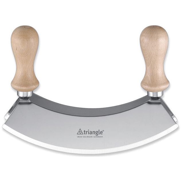 Wiegemes - dubbel lemmet 23cm - noten - kruiden - houten heft