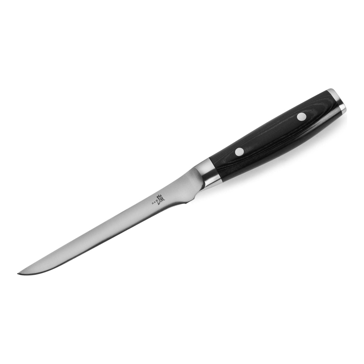 Fileermes RAN flexibel 18 cm 69 laags damaststaal met canvas-micarta heft