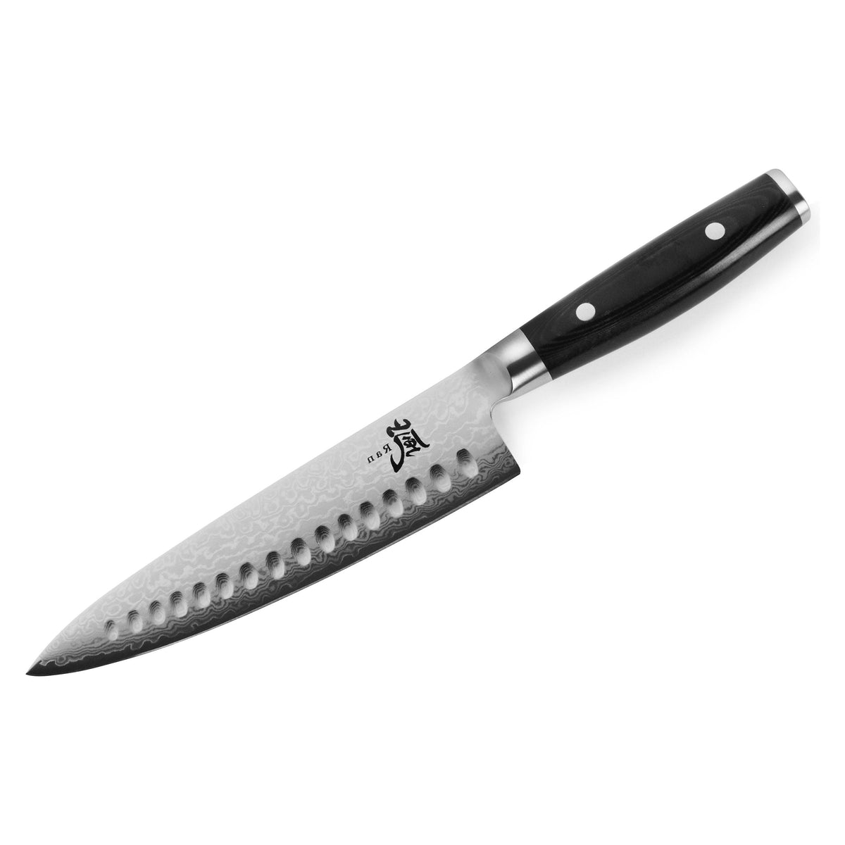 Yaxell Ran Koksmes 20 cm 69 laags roestvrij damast staal met canvas-micarta heft