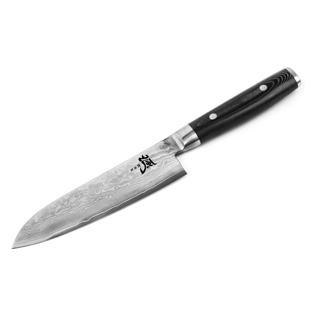 Yaxell Ran Santoku 16,5 cm 69 laags roestvrij damast staal met canvas-micarta heft