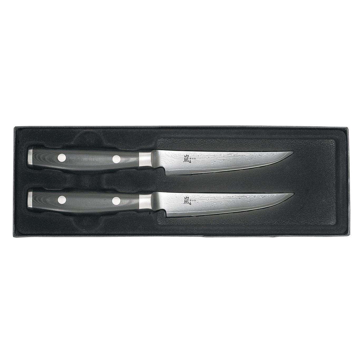 Yaxell Ran Steakmessen 11 cm set 2-delig 69 laags roestvrij damast staal met canvas-micarta heft